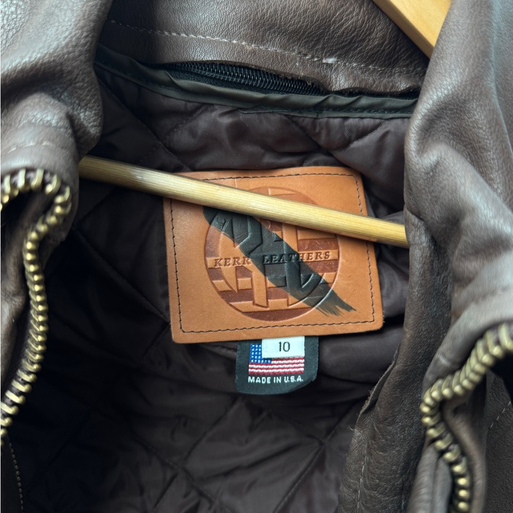 Brown Leather Jacket with Belt - Picture 4 of 7